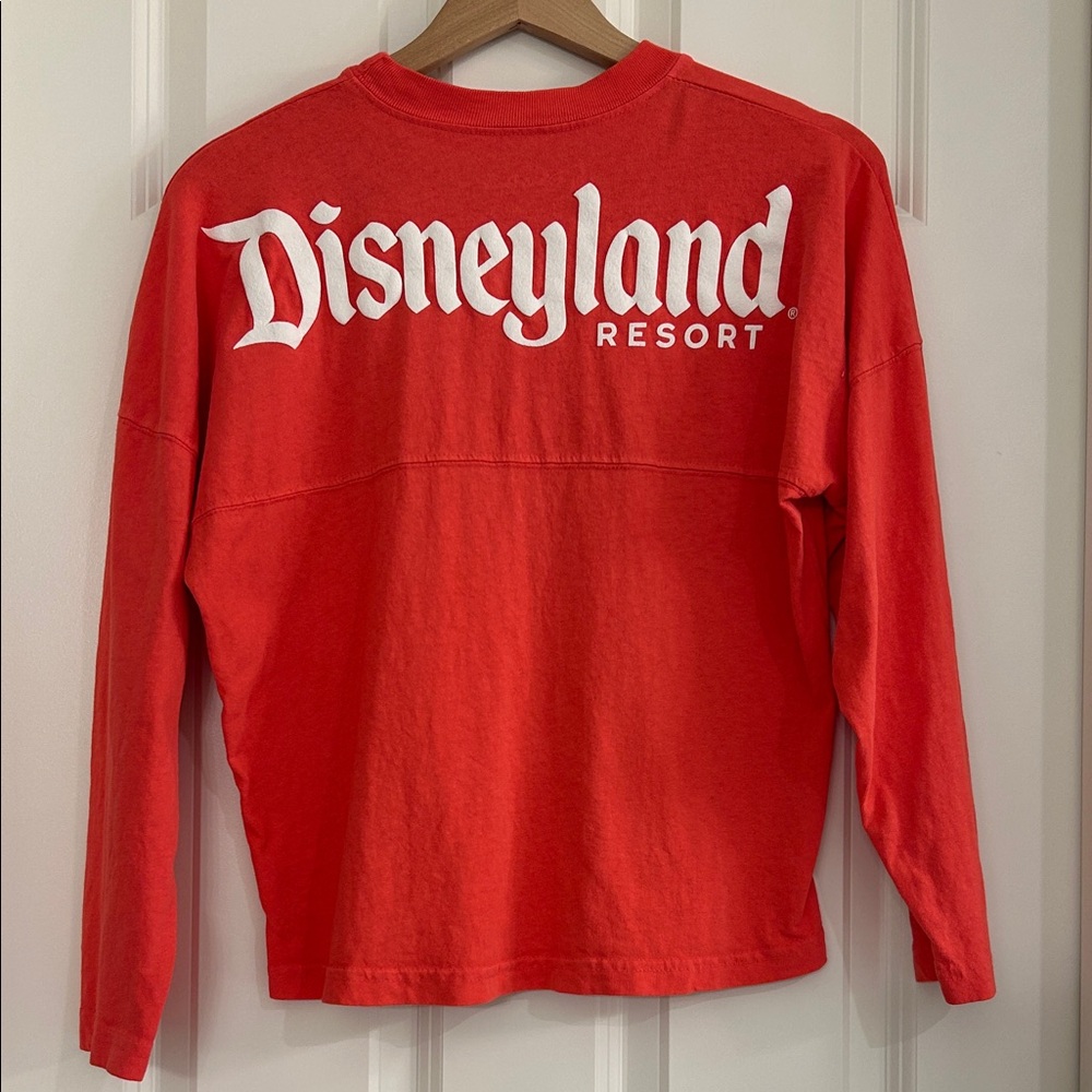Disney Disneyland Resort Spirit Jersey Red White Puff Letter Long Sleeve Kids XL